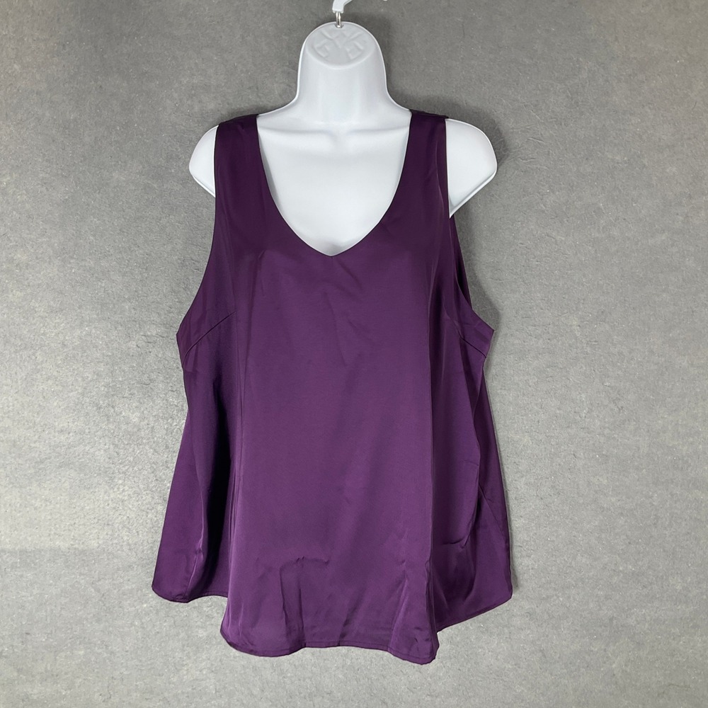 Ekouaer Purple Tank‎ Top Women 3XL V-Neck Blouse Flowy Blouse Office Cocktail